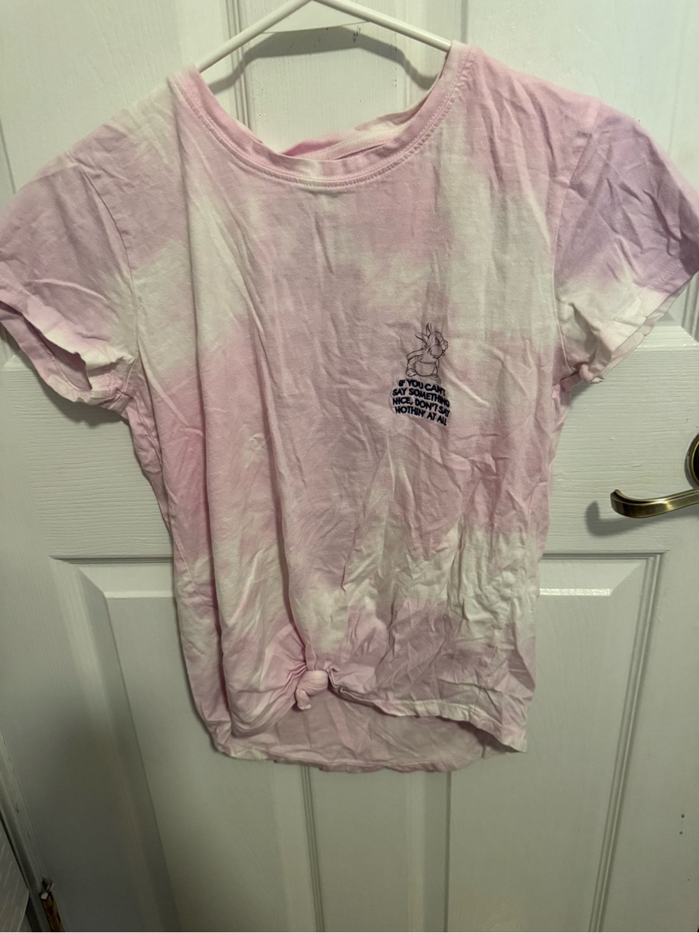 Disney Pink and White Tie-Dye Short Sleeve Tee